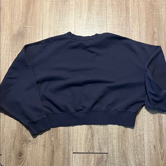 Adidas Women's Navy Blue Cropped Sweatshirt Size L - Picture 5 of 5